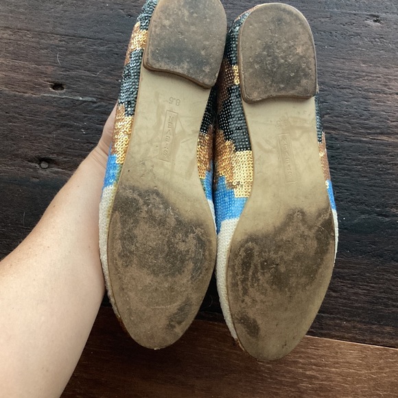 Steve Madden Smoking Shoes Sequin Ikat Bow Tie Flats Formal Pride 8.5 - Picture 4 of 9